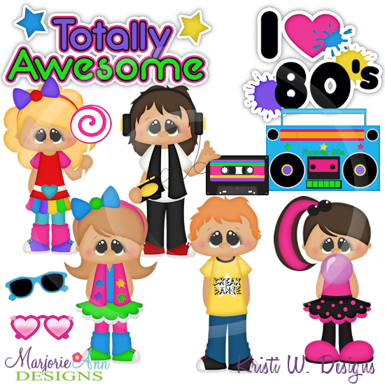 Awesome 80's SVG Cutting Files Includes Clipart - Click Image to Close